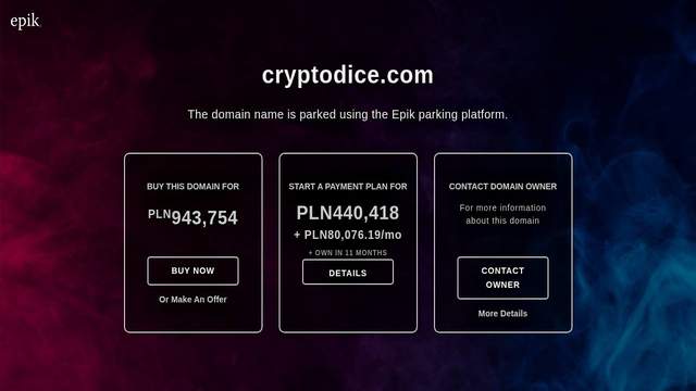 CryptoDice casino screenshot